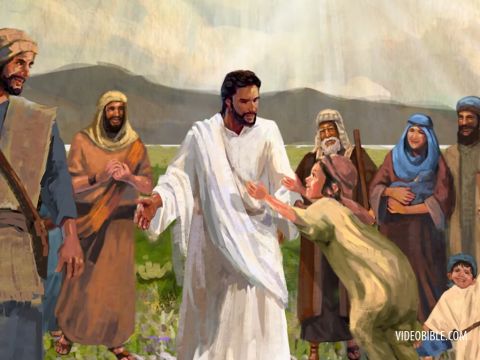 Allen aber, die ihn aufnahmen und an seinen Namen glaubten, gab er Macht, Kinder Gottes zu werden – Kinder, die nicht aus leiblicher Herkunft, nicht aus menschlichem Willen, nicht aus dem Willen des Mannes, sondern aus Gott geboren sind. – Folie 5