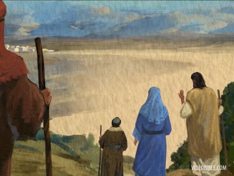 Danach ging er mit seiner Mutter, seinen Brüdern und seinen Jüngern nach Kapernaum. Dort blieben sie einige Tage. – Folie 9