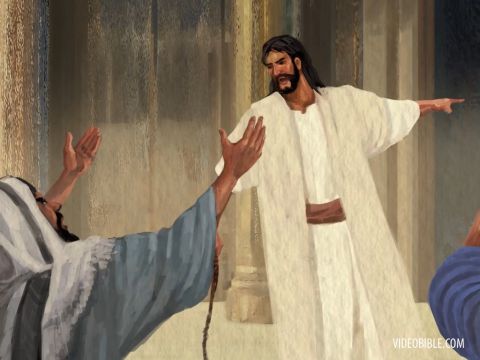 Da antworteten ihm die Juden: „Welches Zeichen kannst du uns zeigen, um deine Vollmacht zu beweisen, all dies zu tun?“ – Folie 13
