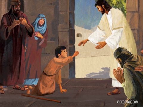 Als er nun zum Passahfest in Jerusalem war, sahen viele Menschen die Zeichen, die er tat, und glaubten an seinen Namen. – Folie 15