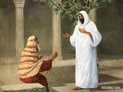 „Wahrlich, wahrlich, ich sage euch: Wir reden von dem, was wir wissen, und wir bezeugen, was wir gesehen haben, und doch nehmt ihr unser Zeugnis nicht an. Ich habe zu euch von irdischen Dingen geredet, und ihr glaubt nicht. Wie werdet ihr dann glauben, wenn ich von himmlischen Dingen rede? Niemand ist je in den Himmel gekommen außer dem, der vom Himmel kam – dem Sohn des Menschen.” – Folie 9