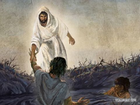 „Wer an ihn glaubt, wird nicht gerichtet. Wer aber nicht glaubt, ist schon gerichtet, weil er nicht an den Namen des eingeborenen Sohnes Gottes geglaubt hat.” – Folie 14