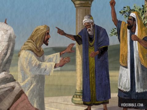 Zwischen einigen Jüngern des Johannes und einem Juden kam es zu einem Streit über die rituelle Waschung. – Folie 19