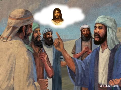 Darauf antwortete Johannes: „Ein Mensch kann nur empfangen, was ihm vom Himmel gegeben wird. Ihr selbst könnt bezeugen, dass ich gesagt habe: Ich bin nicht der Messias, sondern bin vor ihm her gesandt.” – Folie 21