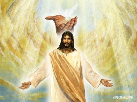 „Denn der, den Gott gesandt hat, redet die Worte Gottes. Denn Gott gibt den Geist ohne Maß. Der Vater liebt den Sohn und hat alles in seine Hände gelegt. Wer an den Sohn glaubt, hat ewiges Leben. Wer aber den Sohn ablehnt, wird das Leben nicht sehen, denn Gottes Zorn bleibt auf ihm.” – Folie 25