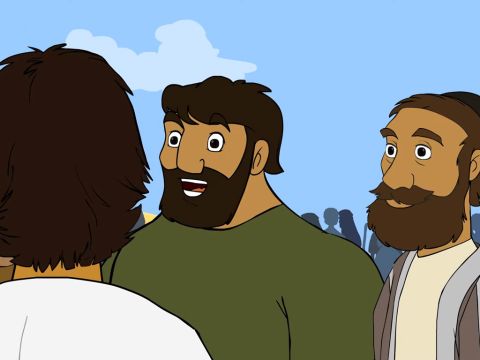 Die Jünger sagten: „Dieser Ort ist wie eine Wüste. Wo sollen wir genug Essen herbekommen, um so vielen zu essen zu geben?“ – Folie 7