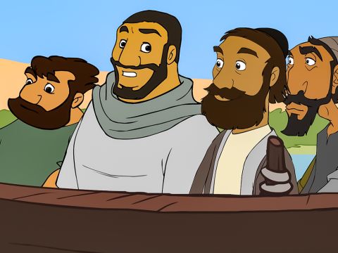 Die Jünger besprachen dies und sagten zueinander: „Er muss das sagen, weil wir kein Brot haben.“ – Folie 8