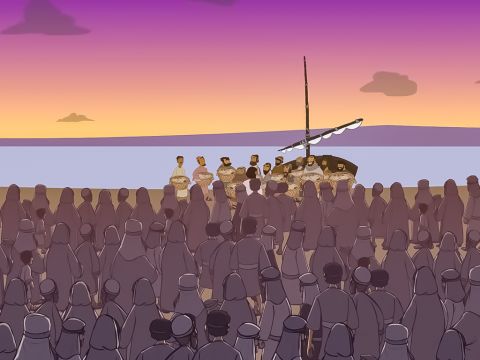 „Erinnert ihr euch nicht, wie viele Körbe mit Resten ihr aufgesammelt habt, als ich die 5.000 Menschen mit nur fünf kleinen Broten speiste?“ – Folie 12