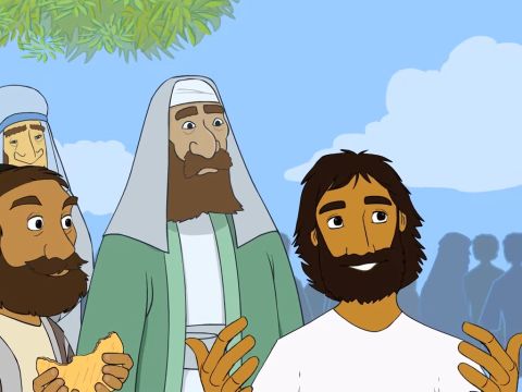 Jesus rief die Menge erneut zusammen und sagte: – Folie 1