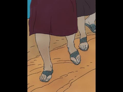 Jesus: „Ihr kennt den Weg zu dem Ort, zu dem ich gehe. Ich bin der Weg, die Wahrheit und das Leben. Niemand kann zum Vater kommen, außer durch mich.“ – Folie 3