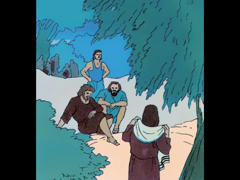 Jesus: „Bleibt hier. Ich gehe noch ein Stück weiter, um zu beten.“ – Folie 4