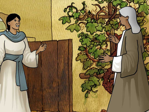Und (sie) rief laut und sprach: Gesegnet bist du unter den Frauen, und gesegnet ist die Frucht deines Leibes! Und wie geschieht mir, dass die Mutter meines Herrn zu mir kommt? (Lukas 1,42–43 – Luth) – Folie 10