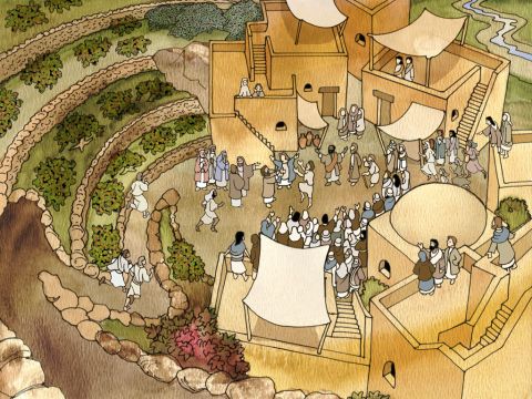 Nachdem sie nun das Wort des Herrn bezeugt und verkündet hatten, kehrten sie nach Jerusalem zurück und predigten das Evangelium in vielen Dörfern der Samariter. Apostelgeschichte 8,25 – Folie 8